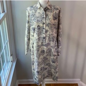 VTG Schrader Sport Shirt Dress Toile City Print 16